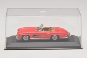Mercedes 300 SL W198 Vermelho Com Interior Castanho Minichamps 1:43 MB009 Diecast - imagem 4 de 5