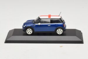 Mini Cooper S R53 Azul Com Bandeira Inglesa Minichamps 1:43 MINI012 Metal