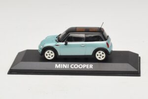 Mini Cooper S R53 Azul Claro Metálico Com Teto Preto Minichamps 1:43 MINI030 Metal