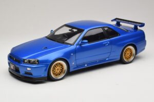 Nissan Skyline GT-R R34 V-Spec II Azul Metálico BBS Jantes KK-Scale 1:12 Nissan Skyline GT-R R34 V-Spec II Azul Metálico BBS Jantes KK-Scale 1:12 KKDC120211-2 Metal