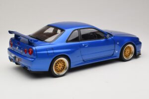 Nissan Skyline GT-R R34 V-Spec II Azul Metálico BBS Jantes KK-Scale 1:12 KKDC120211-2 Metal - imagem 3 de 8