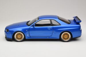 Nissan Skyline GT-R R34 V-Spec II Azul Metálico BBS Jantes KK-Scale 1:12 KKDC120211-2 Metal - imagem 4 de 8