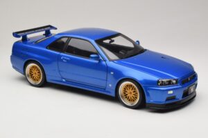 Nissan Skyline GT-R R34 V-Spec II Azul Metálico BBS Jantes KK-Scale 1:12 KKDC120211-2 Metal - imagem 6 de 8