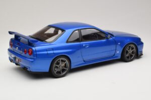 Nissan Skyline GT-R R34 V-Spec II Azul Metálico OEM Jantes KK-Scale 1:12 KKDC120211-1 Metal - imagem 3 de 8