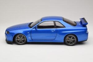 Nissan Skyline GT-R R34 V-Spec II Azul Metálico OEM Jantes KK-Scale 1:12 KKDC120211-1 Metal - imagem 4 de 8