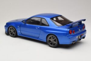 Nissan Skyline GT-R R34 V-Spec II Azul Metálico OEM Jantes KK-Scale 1:12 KKDC120211-1 Metal - imagem 7 de 8