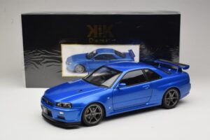 Nissan Skyline GT-R R34 V-Spec II Azul Metálico OEM Jantes KK-Scale 1:12 KKDC120211-1 Metal - imagem 8 de 8