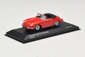 Porsche 356 B Cabriolet Vermelho Minichamps 1:43 400064331 Metal - imagem 2 de 5