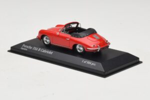 Porsche 356 B Cabriolet Vermelho Minichamps 1:43 400064331 Metal - imagem 3 de 5