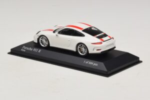 Porsche 911 991.1 R Branco Com Listras Vermelhas Minichamps 1:43 410066220 Metal - imagem 4 de 6