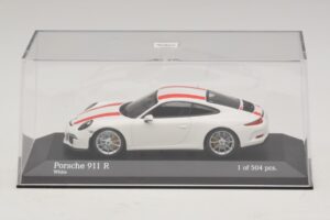 Porsche 911 991.1 R Branco Com Listras Vermelhas Minichamps 1:43 410066220 Metal - imagem 5 de 6