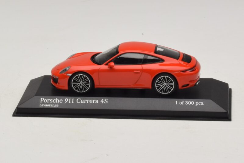 Porsche 911 991.2 Carrera 4S Laranja Minichamps 1:43 410067241 Metal