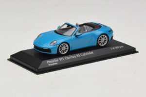 Porsche 911 992 Carrera 4S Cabriolet Azul Minichamps 1:43 410069332 Metal - imagem 2 de 5