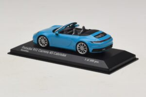 Porsche 911 992 Carrera 4S Cabriolet Azul Minichamps 1:43 410069332 Metal - imagem 3 de 5
