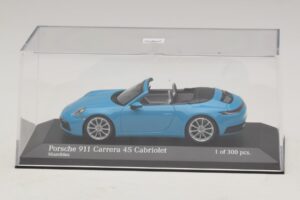 Porsche 911 992 Carrera 4S Cabriolet Azul Minichamps 1:43 410069332 Metal - imagem 4 de 5