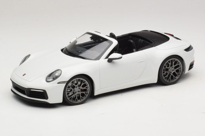 Porsche 911 992 Carrera 4S Cabriolet Branco Minichamps 1:18 155067330 Metal