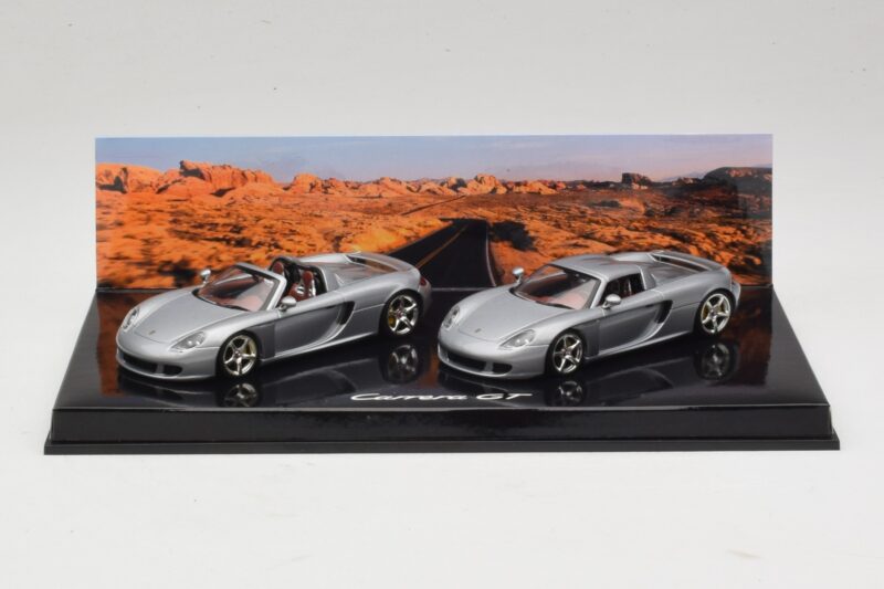 Porsche Carrera GT Spider & Coupé Conjunto Prateado Minichamps 1:43 WAP02010314 Metal