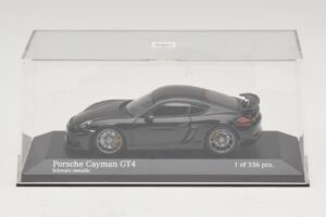 Porsche Cayman GT4 981 Black Metallic Minichamps 1:43 410066121 Metal - imagem 4 de 5