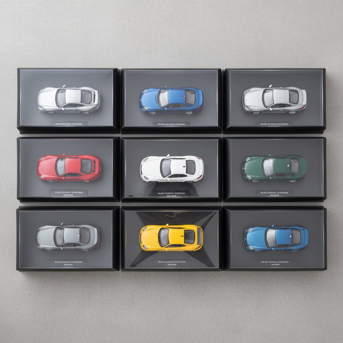 Várias miniaturas de coleção 1:18 em diecast de diferentes marcas, embaladas